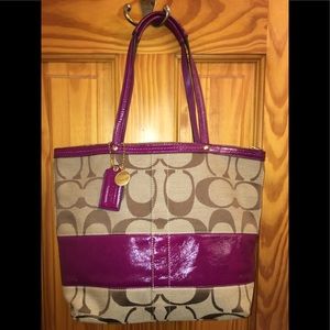 Coach Shopper Tote in Raspberry (vintage)